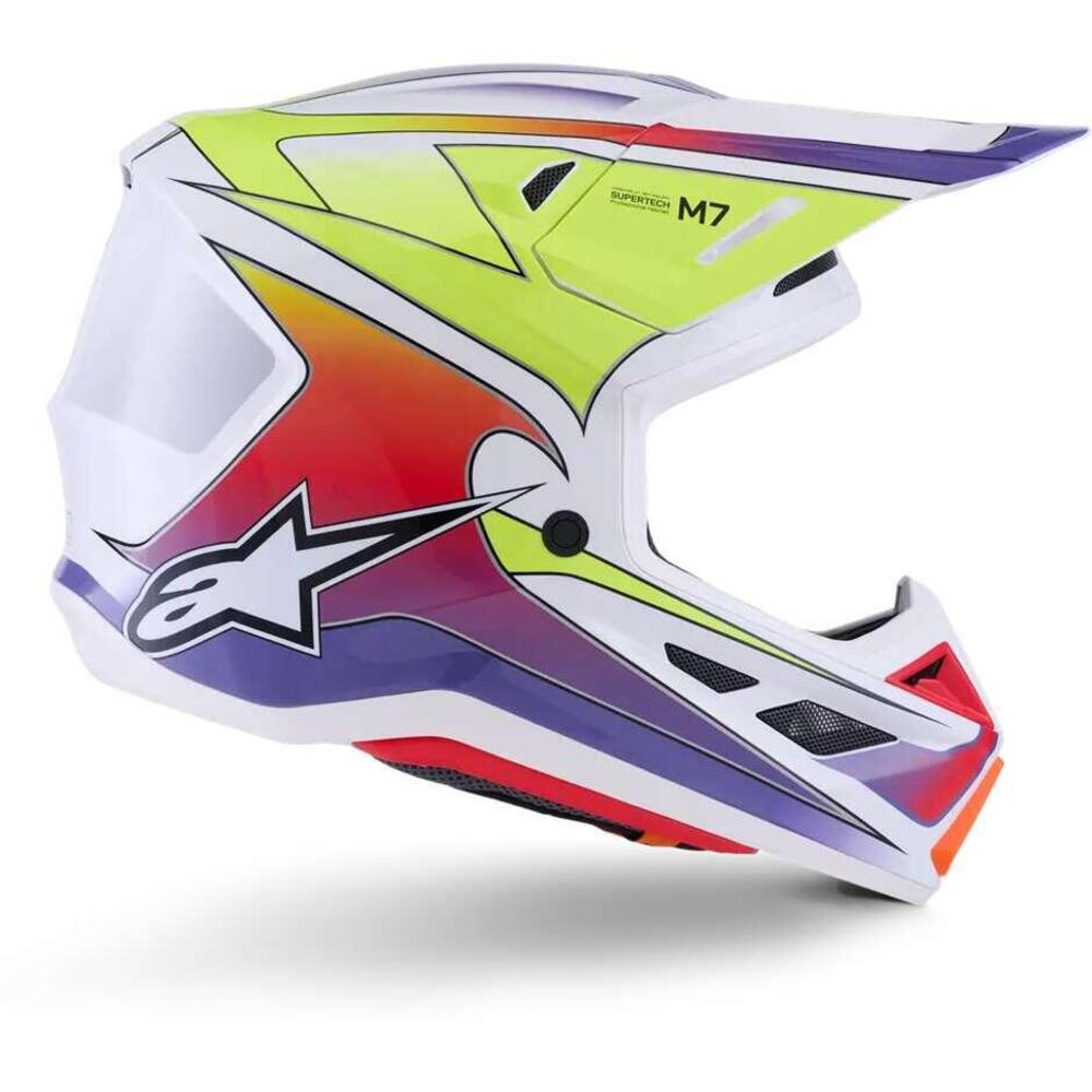 Casco Cross Alpinestars SM7 Fuse Bianco Giallo Flu