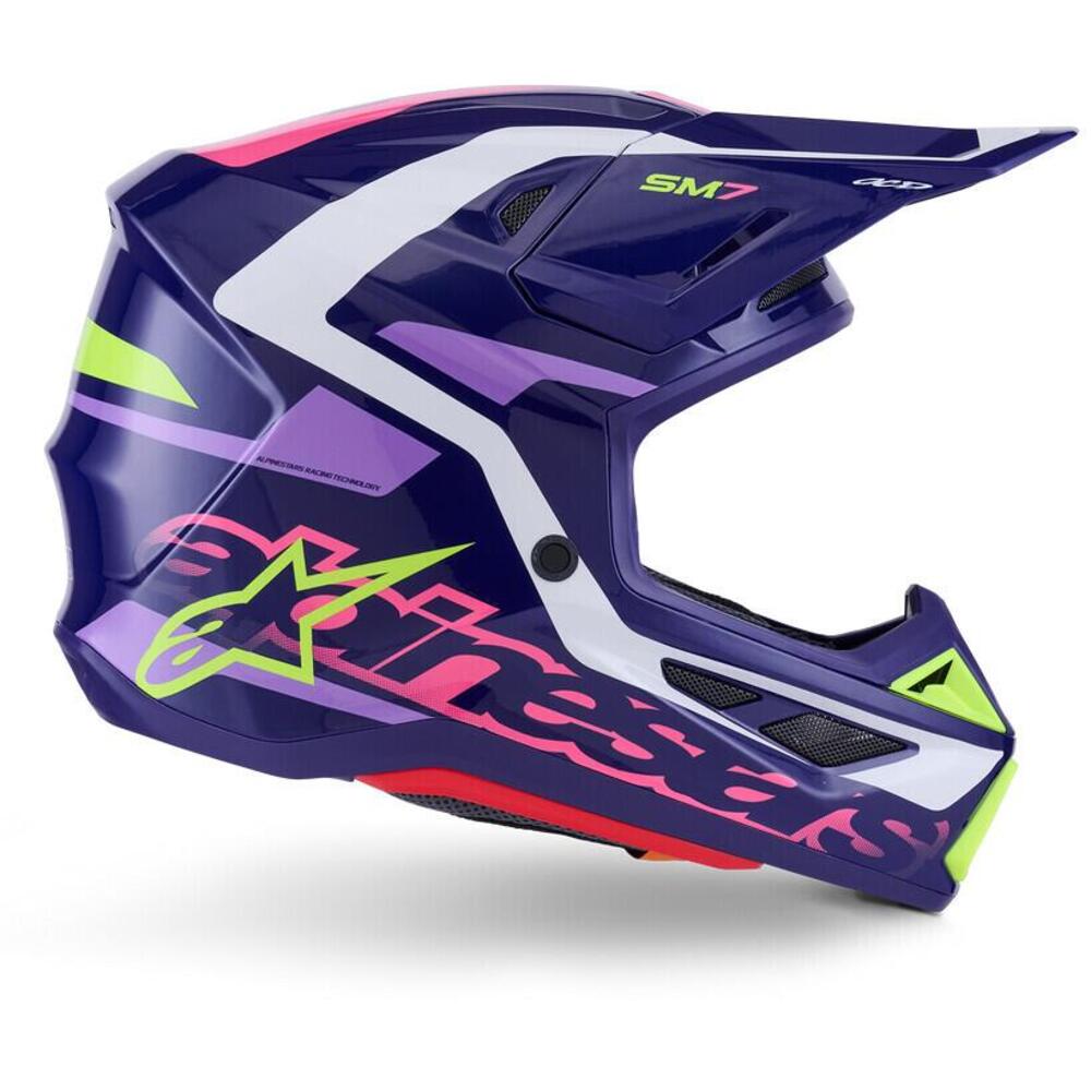 Casco Cross Alpinestars SM7 Deed Porpora Rosa Luci
