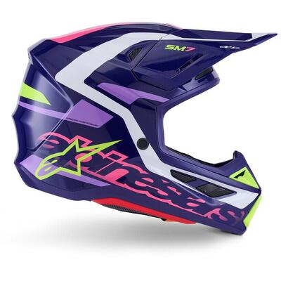 Casco Cross Alpinestars SM7 Deed Porpora Rosa Luci