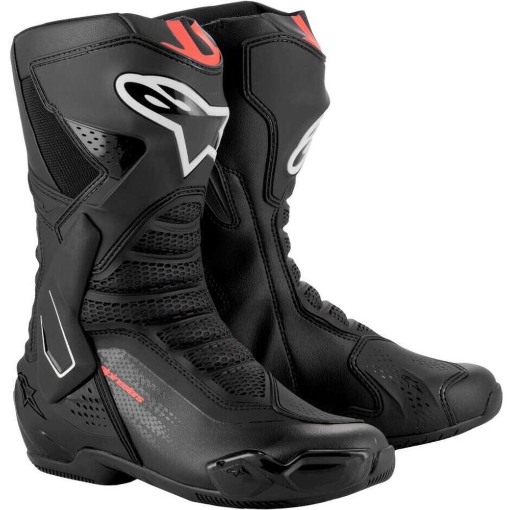 Stivali moto Alpinestars SMX-6 V3 rosso fluo.