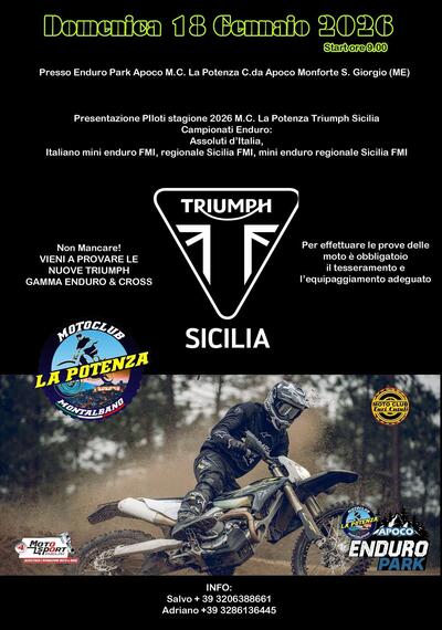 Prova le Triumph da Enduro e Cross con Triumph Sicilia!