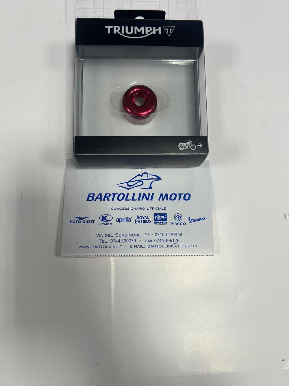 Tampone manubrio in ergal rosso Triumph