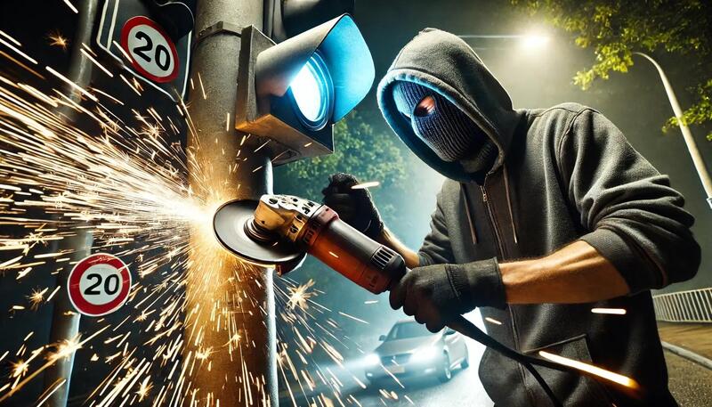 Fleximan vuelve al ataque: sabotaje de doble cámara de velocidad en las afueras de Milán