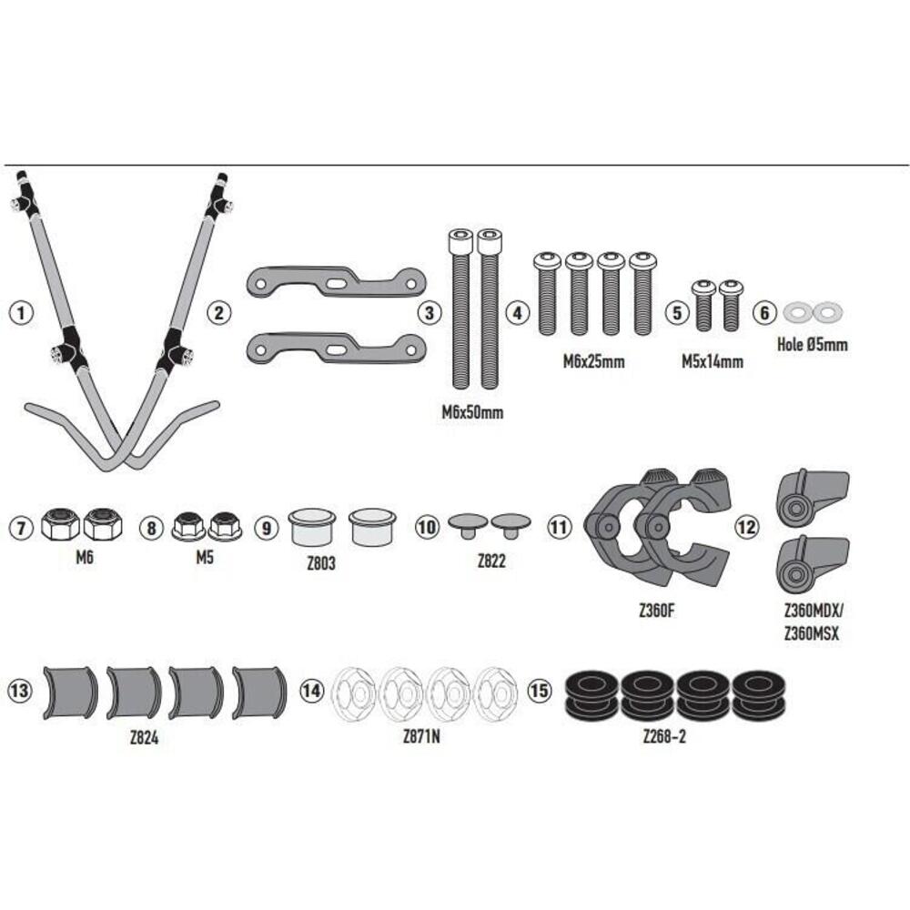 Kit attacchi Givi D1155ST A8960A per NIU NQI (19 -