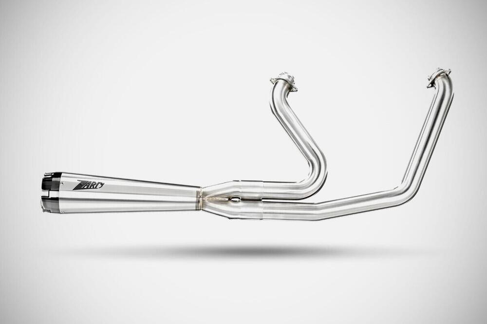 Scarico 2 in 1 Racing lucido Zard per Softail Low