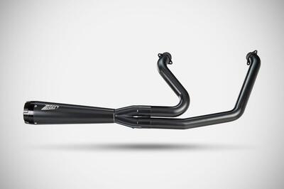 Scarico 2 in 1 Racing nero Zard per Softail Low Ri