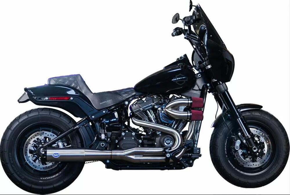 Scarico 2 in 1 S&S Superstreet satinato per Softai 