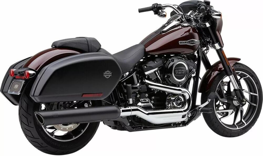 Marmitta Cobra Twin 909 da 4" nera per Softail Spo 