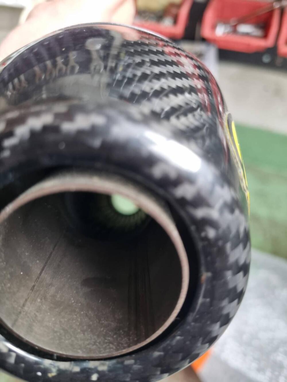 Scarico titanio blu con fondello carbonio FMF Racing (2)