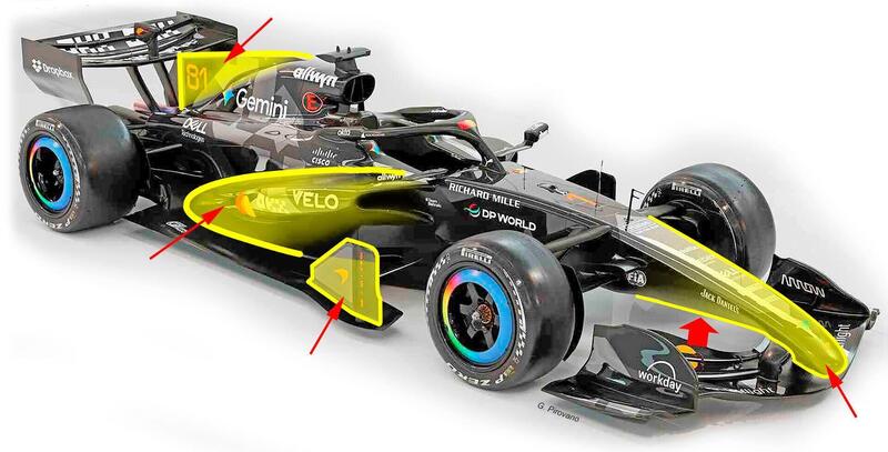 F1. McLaren MCL40, ecco i dettagli tecnici che la differenziano dalla concorrenza
