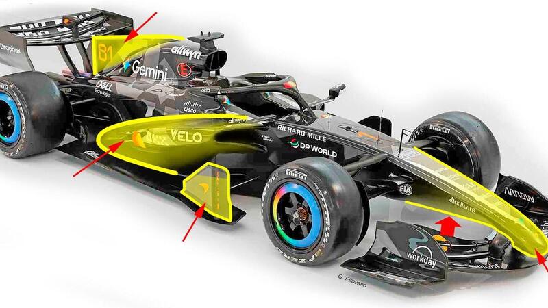 F1. McLaren MCL40, ecco i dettagli tecnici che la differenziano dalla concorrenza