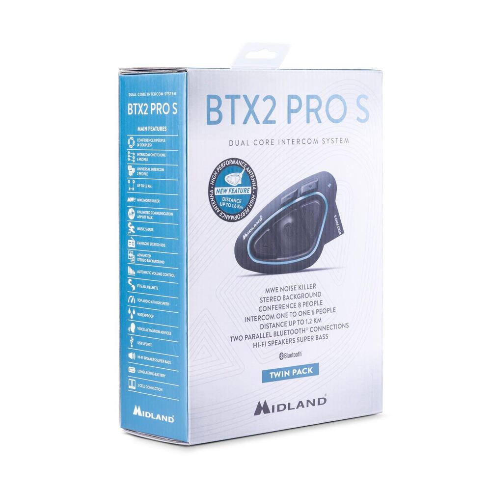Interfono Bluetooth Midland BTX2 PRO S LR doppio c