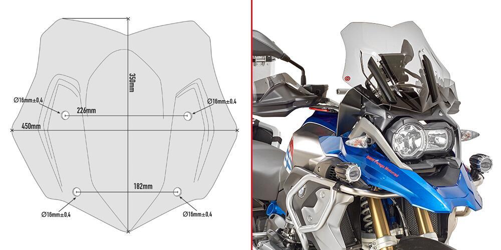 Cupolino fumè Givi D5124B specifico per BMW R1200G