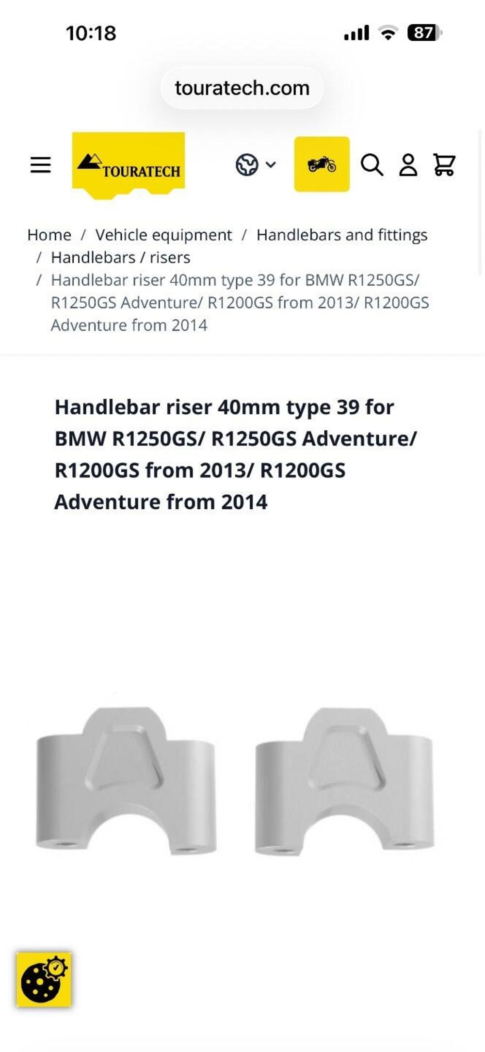 Riser manubrio Touratech 40mm tipo 39 per BMW R12 (6)