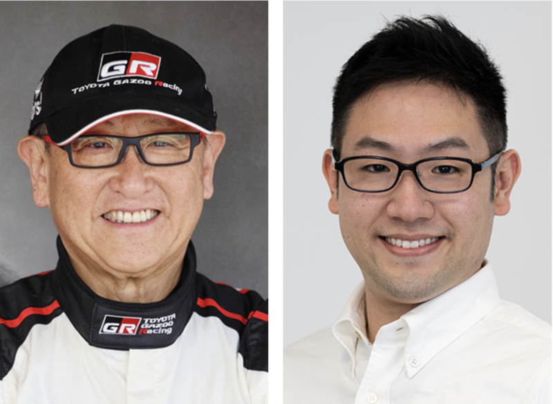 Akio Toyoda, chairman del Gruppo Toyota, e il figlio Daisuke, senior vice president di Woven by Toyota