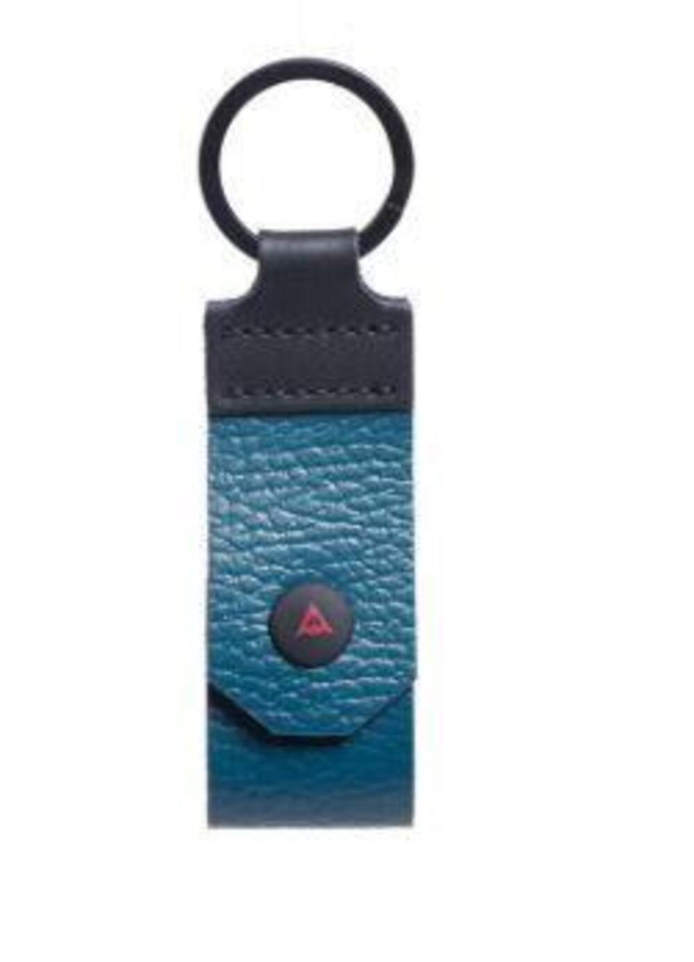 Portachiavi Dainese Pin Leather Blu Petrolio