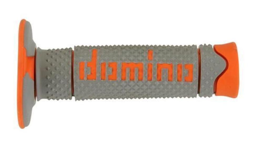 Coppia manopole cross-enduro Domino Grigio Arancio 
