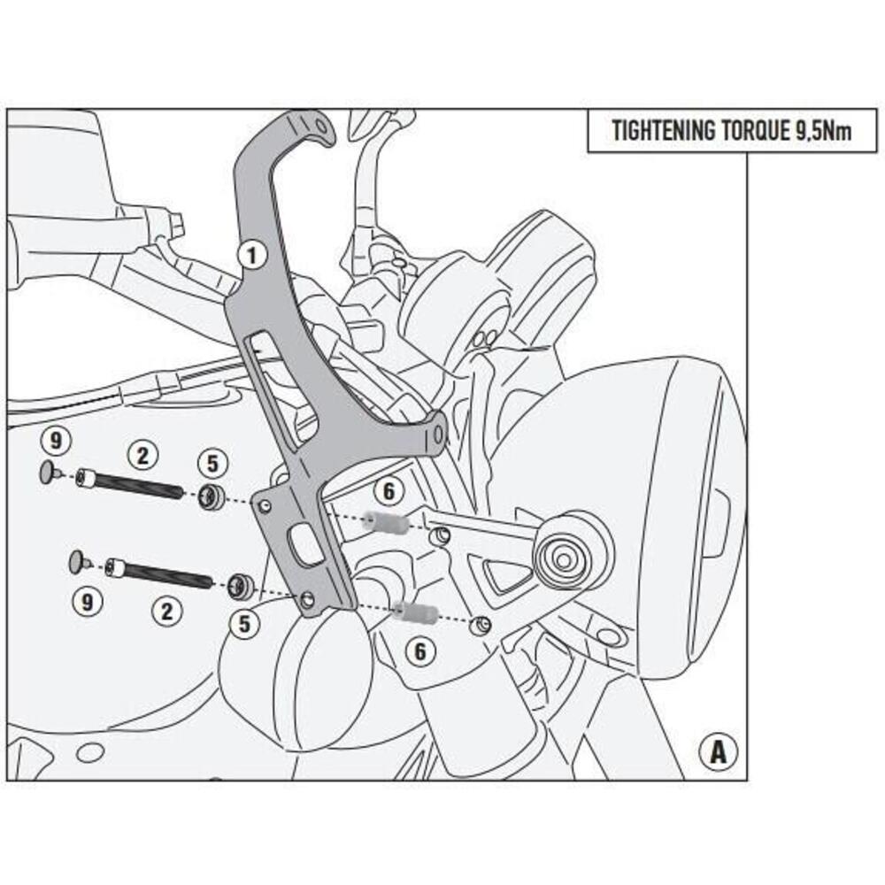 Kit attacchi Givi A9058A per Royal Enfield Super M