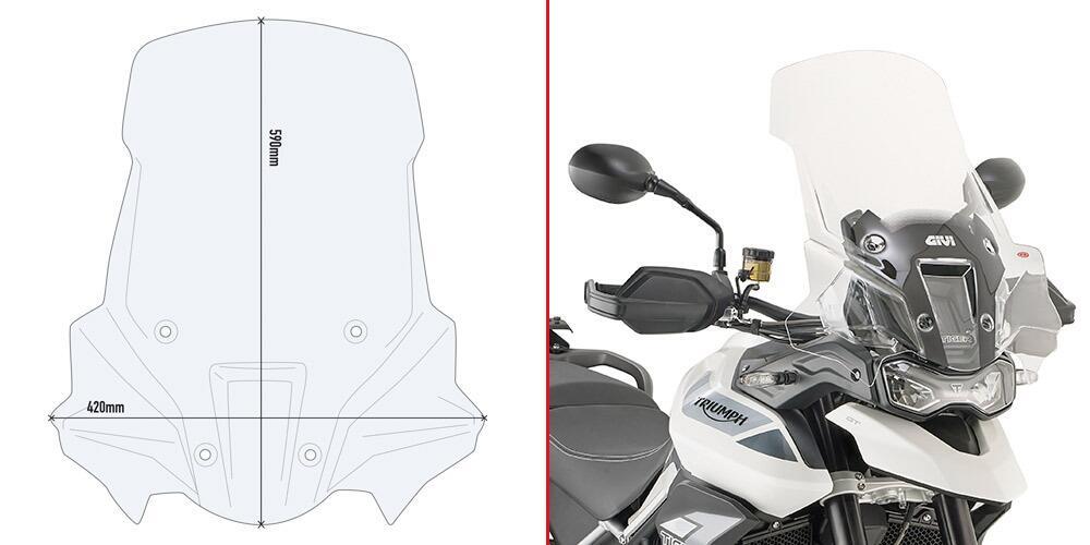 Cupolino alto Givi D6415ST per TRIUMPH Tiger 900 (