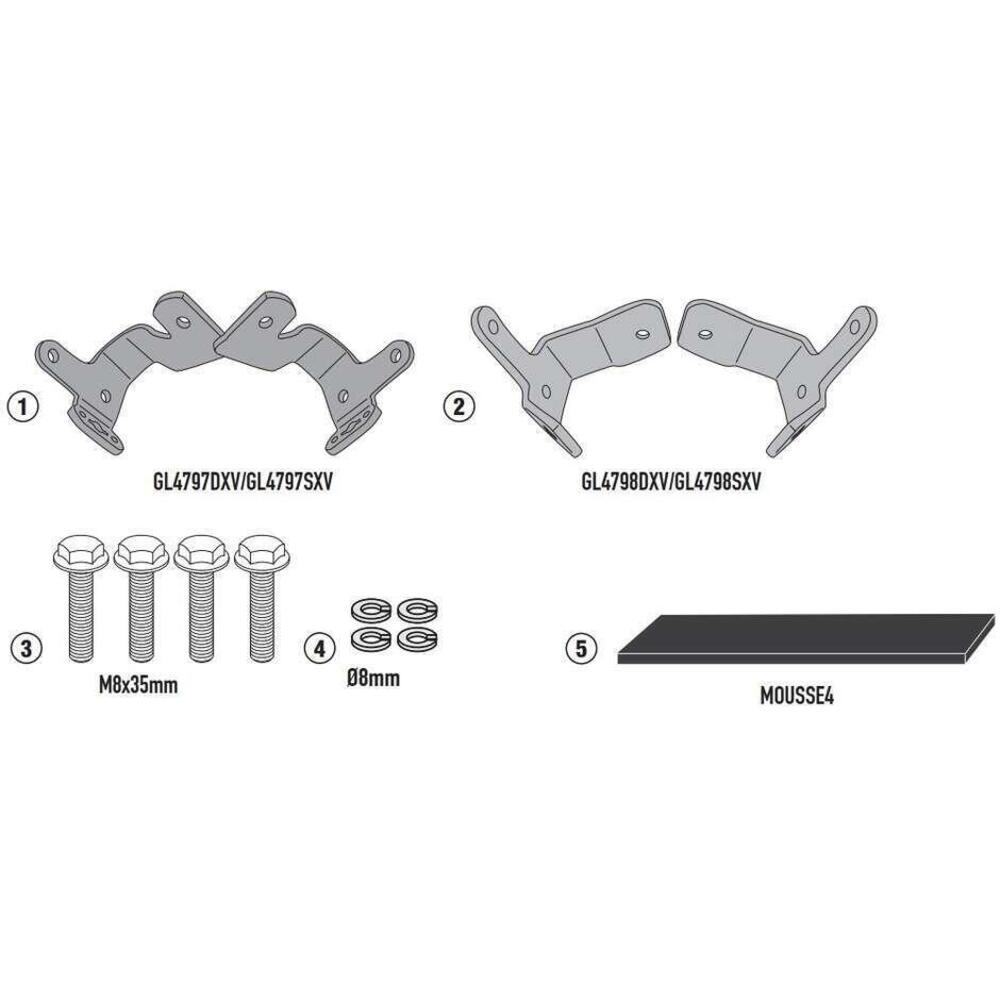 kit montaggio Givi 1192KITPX per attacco laterale