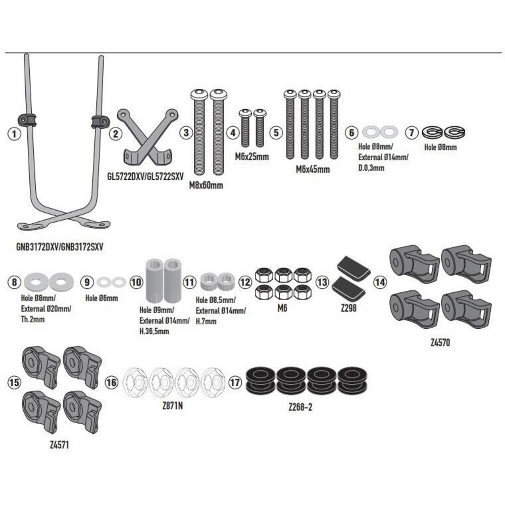 Kit di attacchi Givi A8103A per PEUGEOT Tweet 50-1