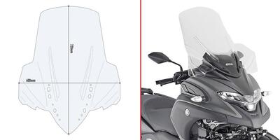 Parabrezza alto Givi D2149ST per YAMAHA Tricity 30
