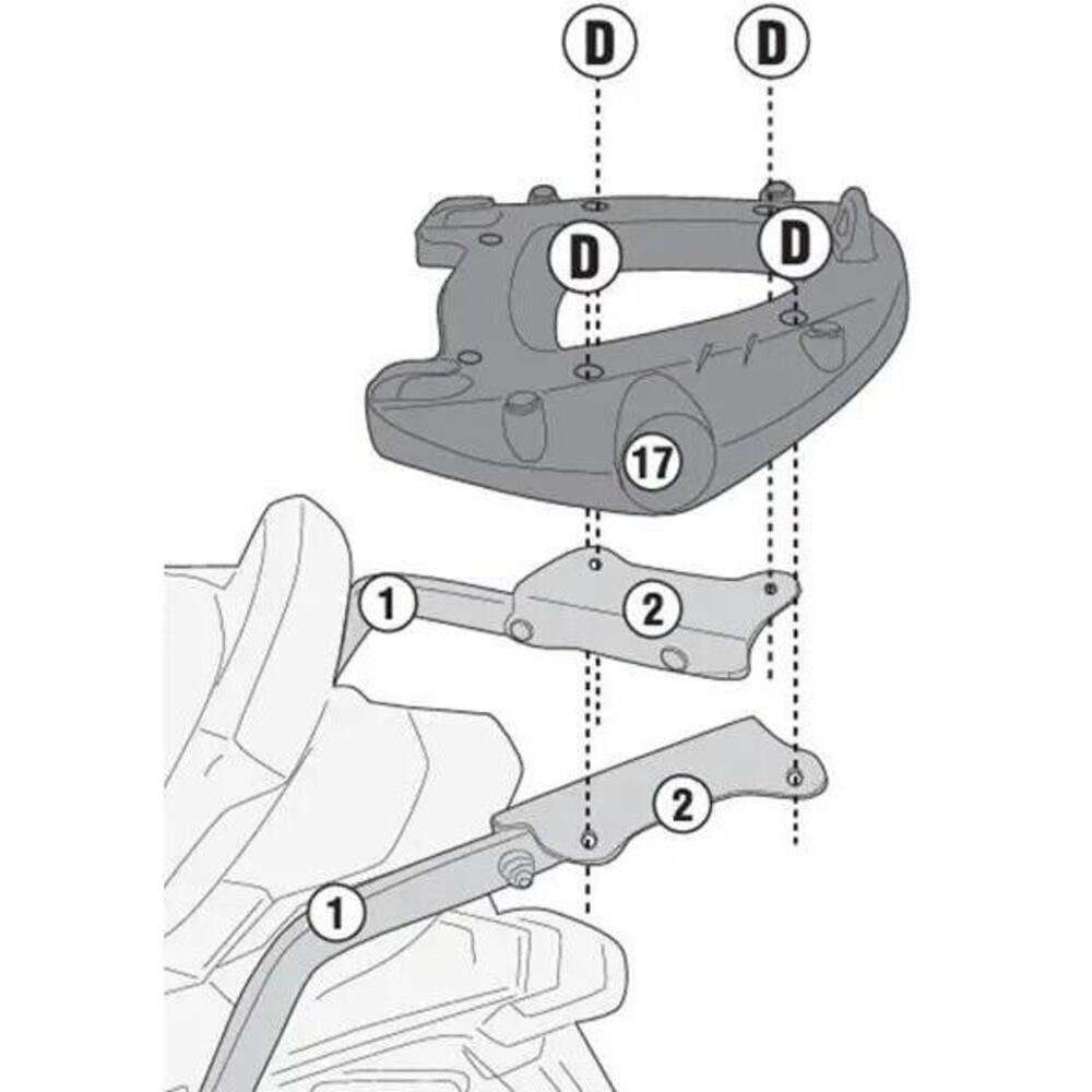 Attacco posteriore Givi SR6118 Per KYMCO CV3 550 (