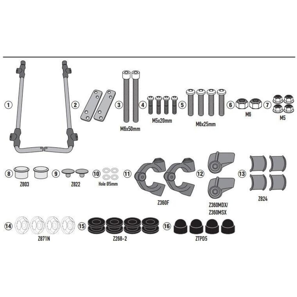 kit attacchi Givi D1155ST A8964A per NIU UQI GT (2