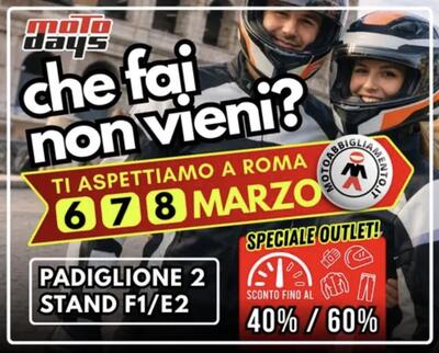 Motoabbigliamento.it al Moto Days di Roma: temporary store con outlet esplosivo!