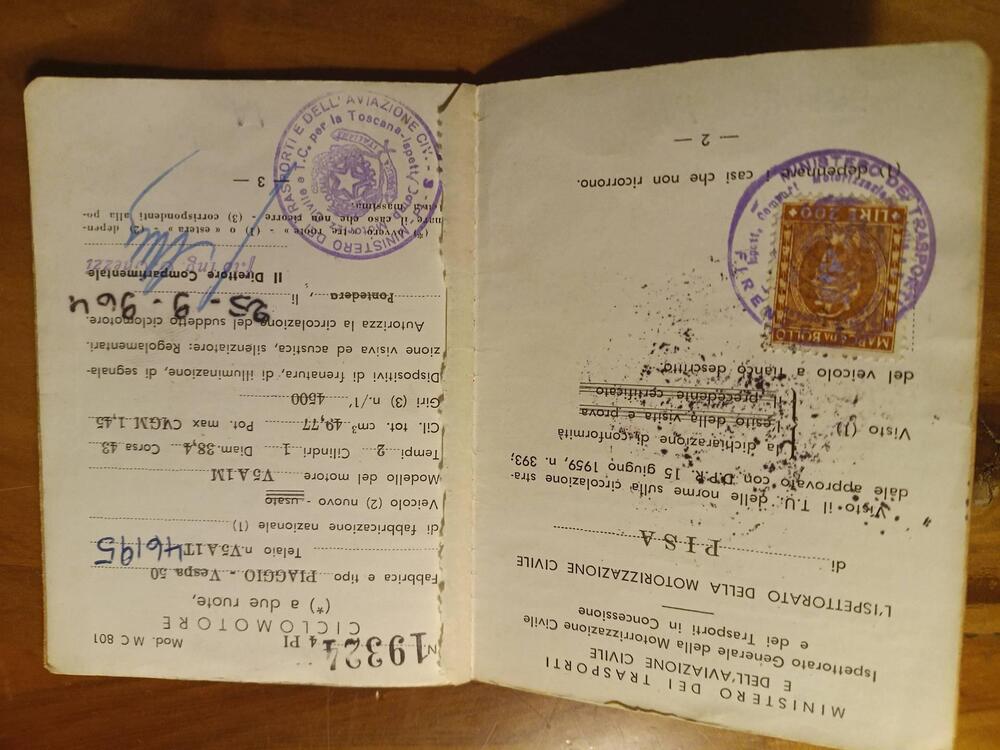 Piaggio mod. V5A1T mot. V5A1M