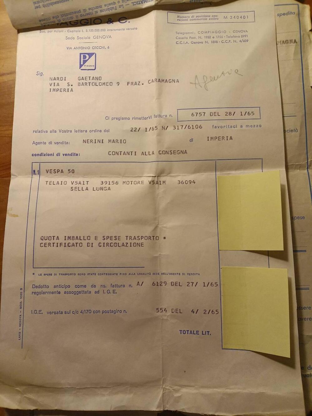 Piaggio mod. V5A1T mot. V5A1M (3)