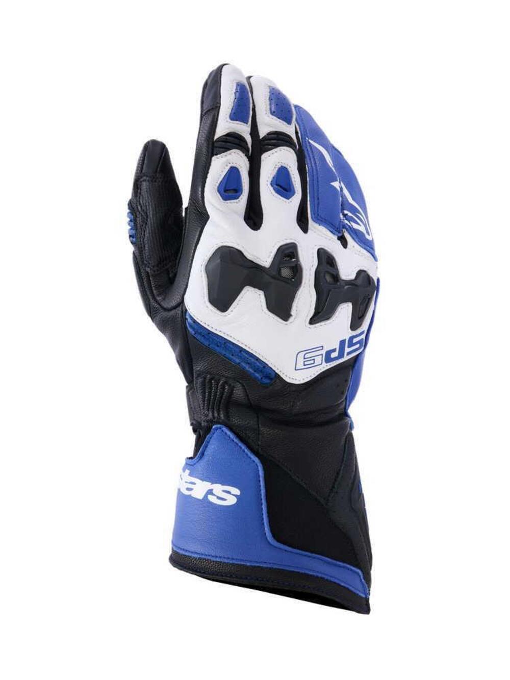 Guanti Moto Estivi Alpinestars SP-9 Blu Navy Bianc