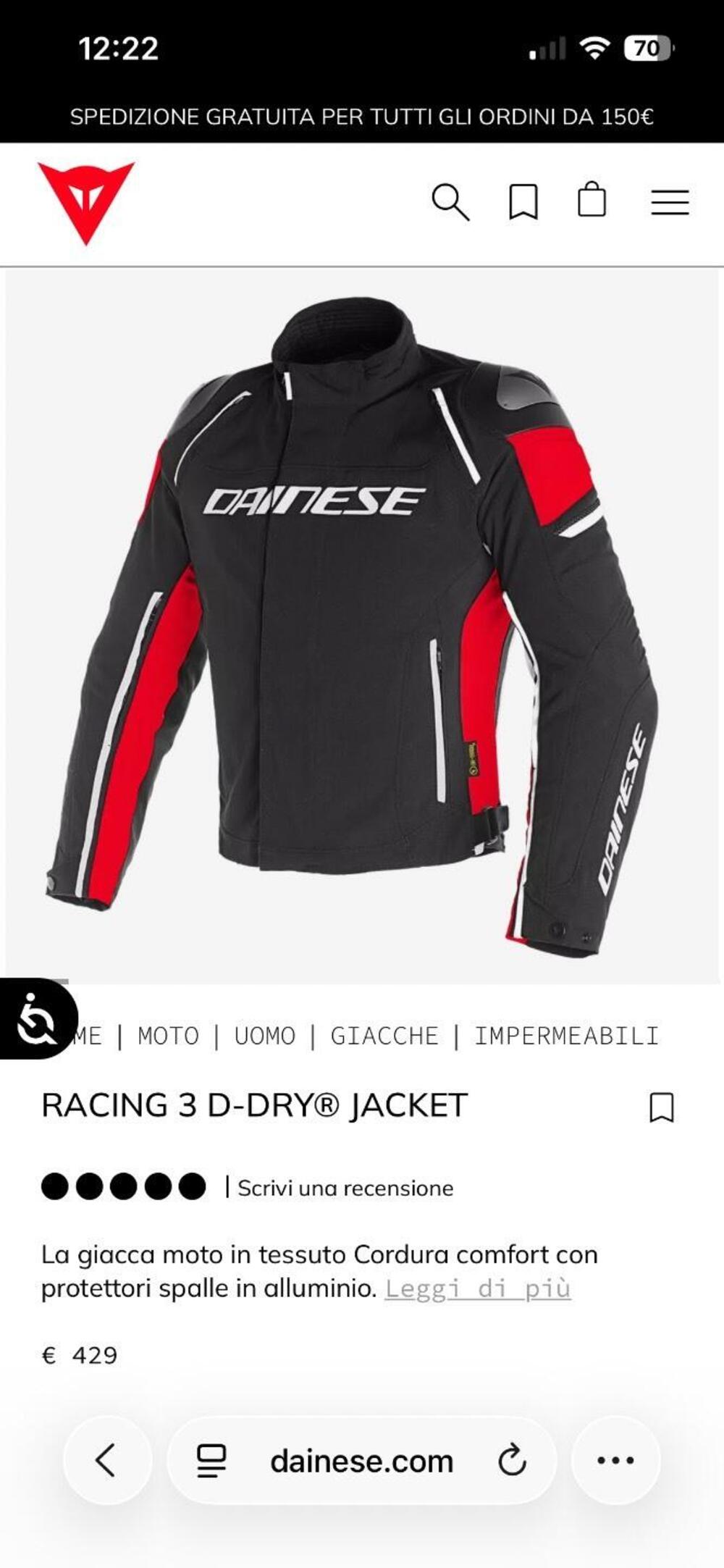 Giacca Dainese racing d dry (4)