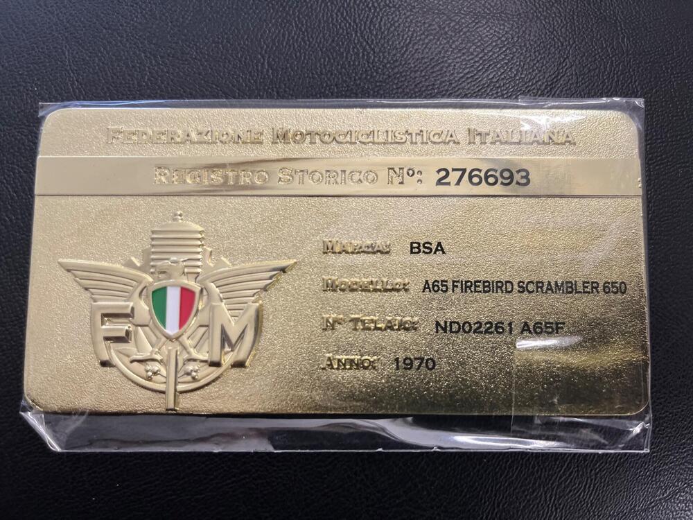 Bsa A65 FIREBIRD SCRAMBLER 650 TARGA ORO FMI (6)