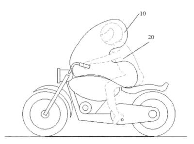 Nuovi brevetti per sistemi airbag integrati nella moto o scooter