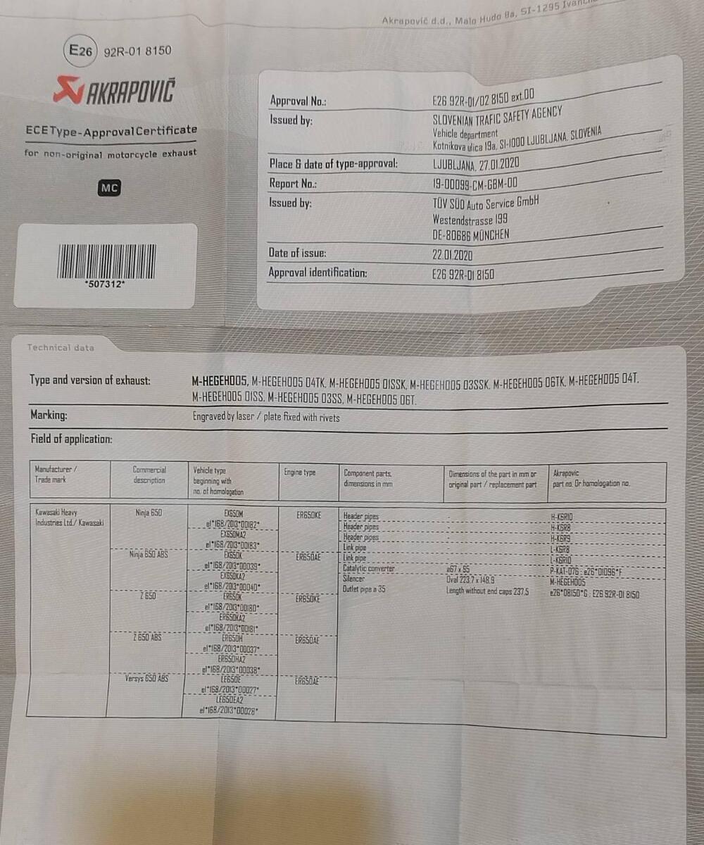 Scarico Completo Akrapovic Kawasaki Z 650 ‘17 → ‘2 (16)