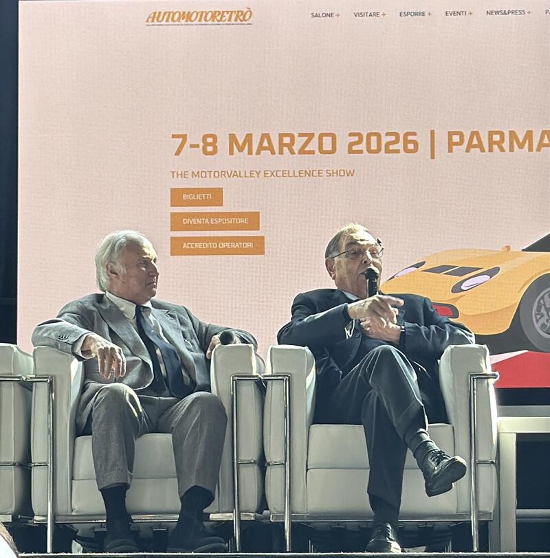 Tonino Lamborghini e l'ing Gian Paolo Dallara ad Automotoretr&oacute;