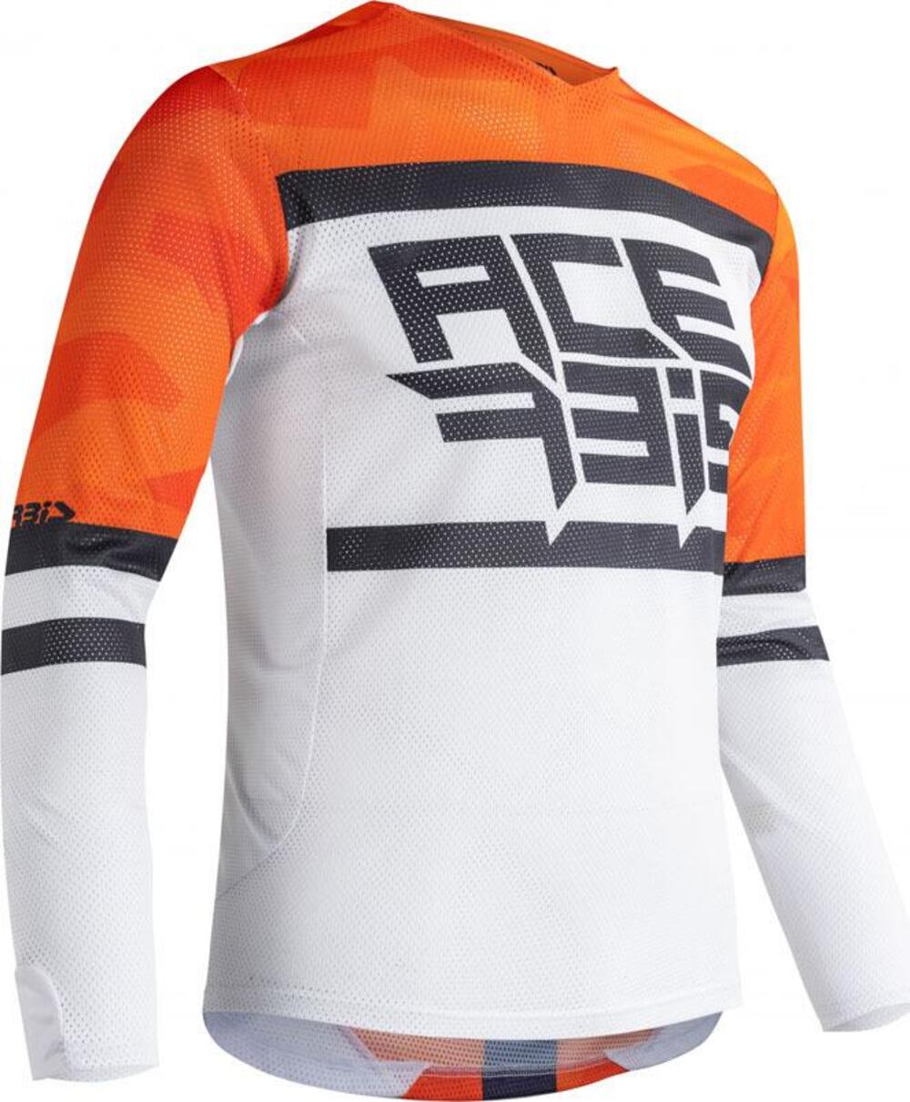 Maglia cross Acerbis MX Helios Vented Arancio Bian