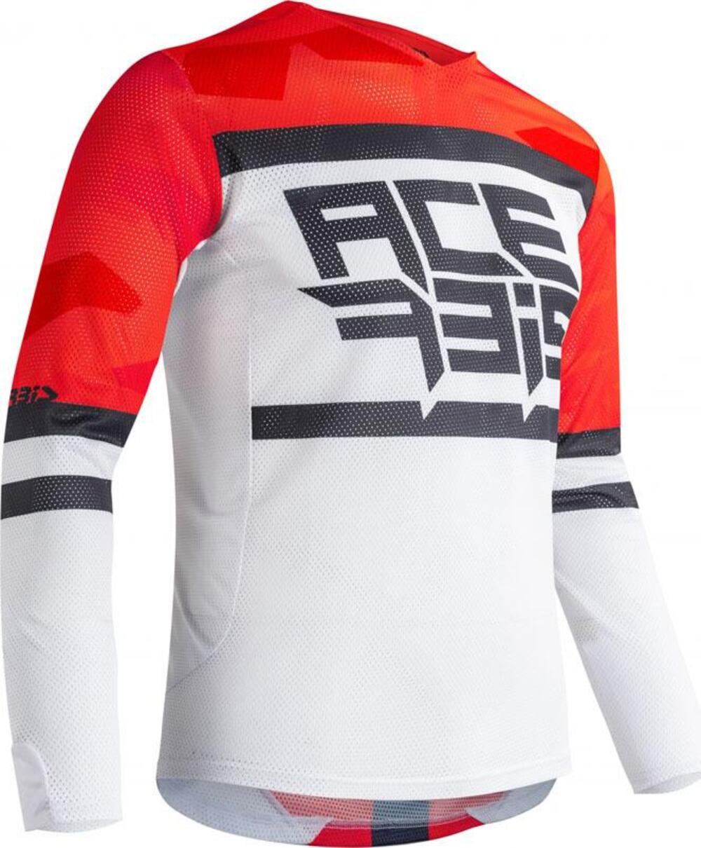 Maglia cross Acerbis MX Helios Vented Rosso Bianco