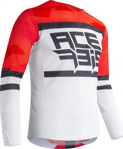 Maglia cross Acerbis MX Helios Vented Rosso Bianco