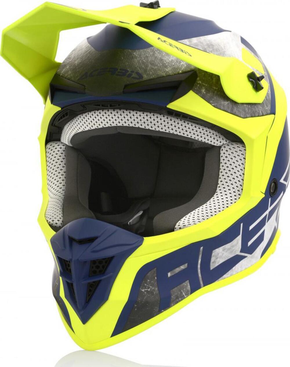 Casco cross Acerbis LINEAR Giallo Blu