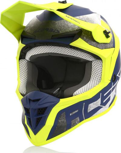 Casco cross Acerbis LINEAR Giallo Blu