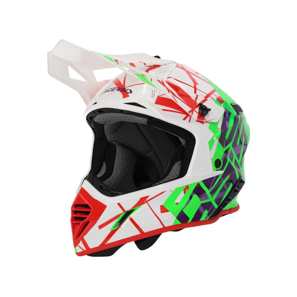 Casco cross Acerbis X-Track 2206 in fibra Verde Bi