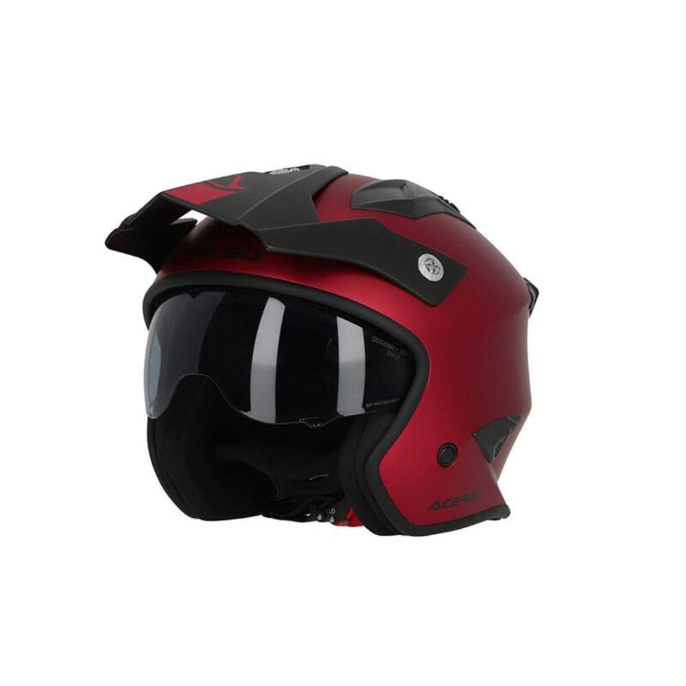 Casco Jet Acerbis Aria Metallic Rosso