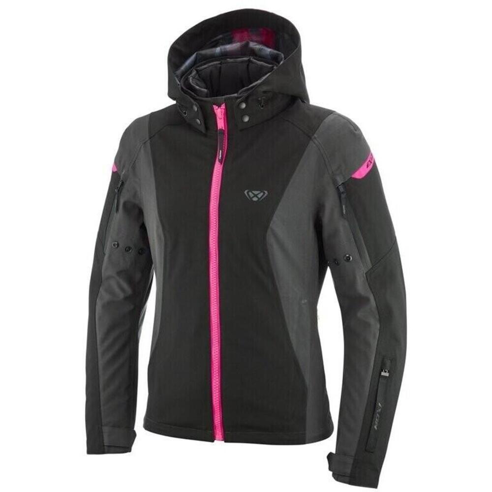 Giacca Moto Donna Ixon Burning Lady Antracite Nero