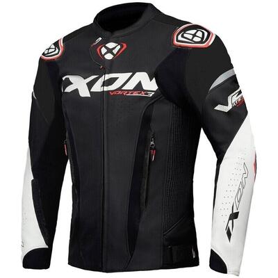 Giacca moto pelle Ixon Vortex 3 Nero bianco
