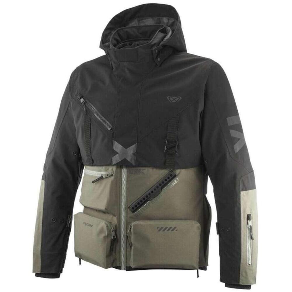 Giacca moto Ixon ETNA Kaki Nero