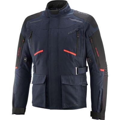 Giacca Moto Ixon Midgard Navy Rosso Vivo