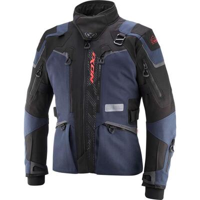 Giacca Moto Ixon Odin Navy Nero Rosso Vivo