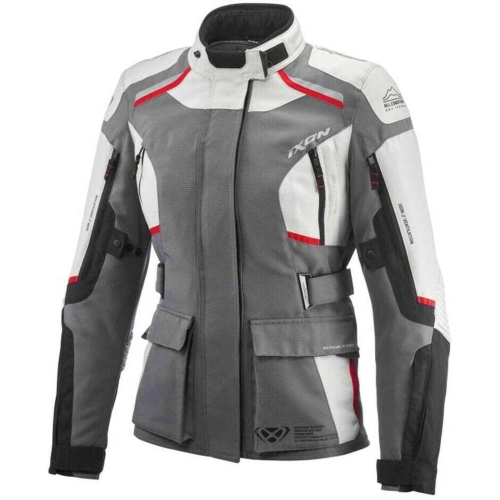 Giacca moto donna Ixon MIDGARD LADY Grigio Nero Ro